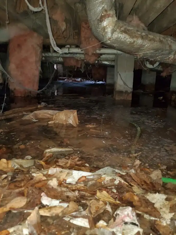 Crawl space flood assessment for Commercial Water Damage Restoration in Hickory Hills